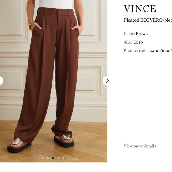 Vince Pleated ECOVERO-blend crepe wide-leg pants - Picture 2 of 4